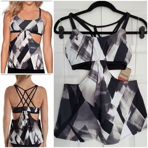 NEW Reebok Bold Strappy Tankini Swim Top